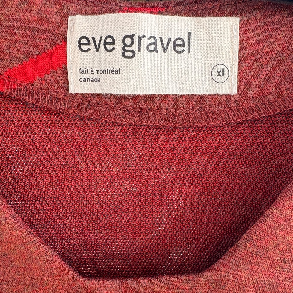 Eve Gravel Red and Maroon V-Neck Top - Picture 3 of 7